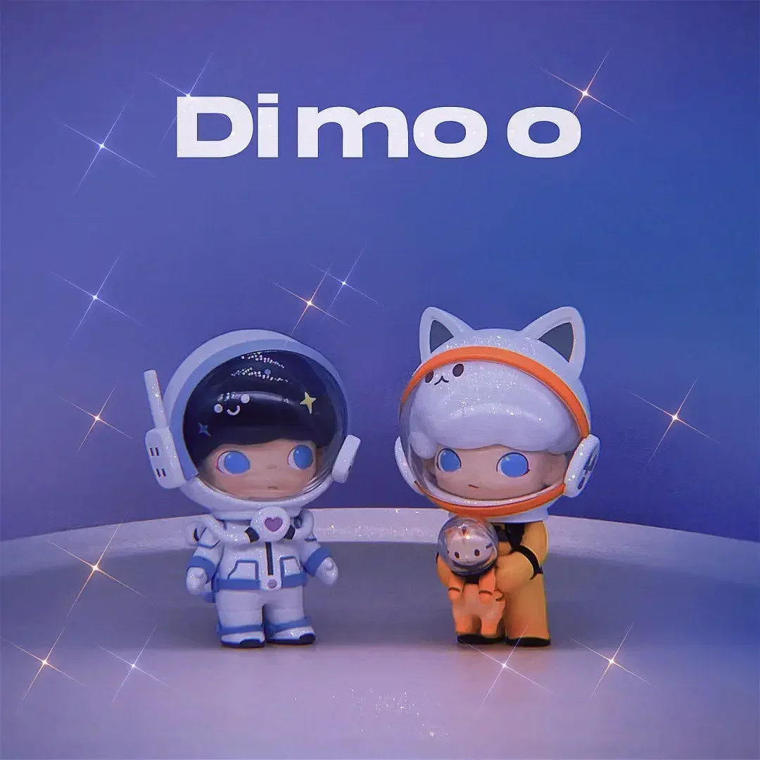 In Stock Original POP MART Dimoo Space Travel Binary Series กล่องตาบอดของเล่นกล่องแปลกใจสําหรับตุ๊กตา Mystery Action Figure