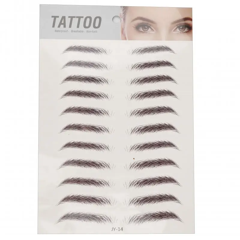 Water-based Hair-liked Authentic Eyebrow Tattoo Sticker Waterproof Cosmetics Long Lasting Makeup False Eyebrows Stickers