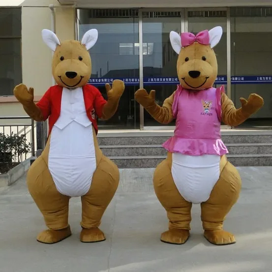 Christmas Adult Lovely Kangaroo Mascot Costume Custom Made Mascot Fancy Dress Costumes Animal Mascotte Costume Party Costumes