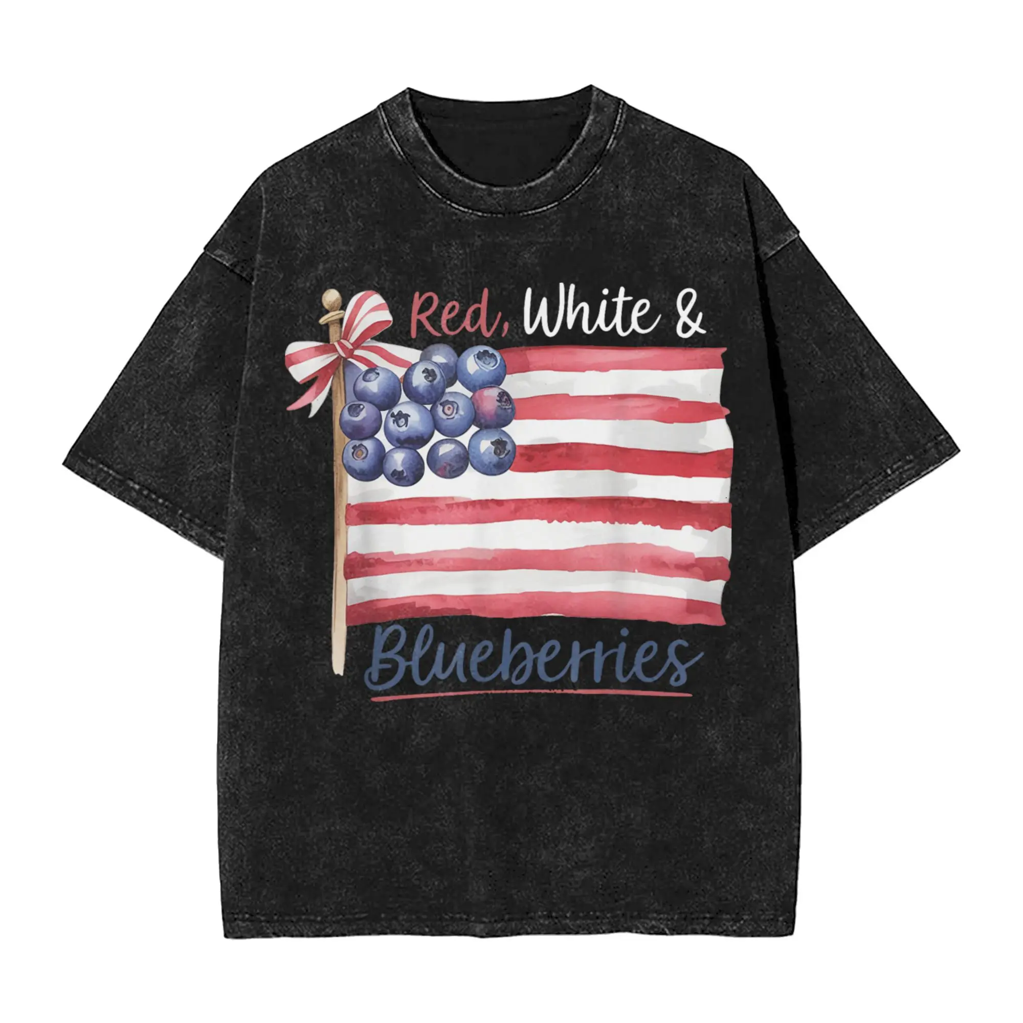 

Red White and Blueberries for Supporters T-Shirt Men Novelty Cotton Tees Round Neck Short Sleeve T Shirts Birthday Present Tops