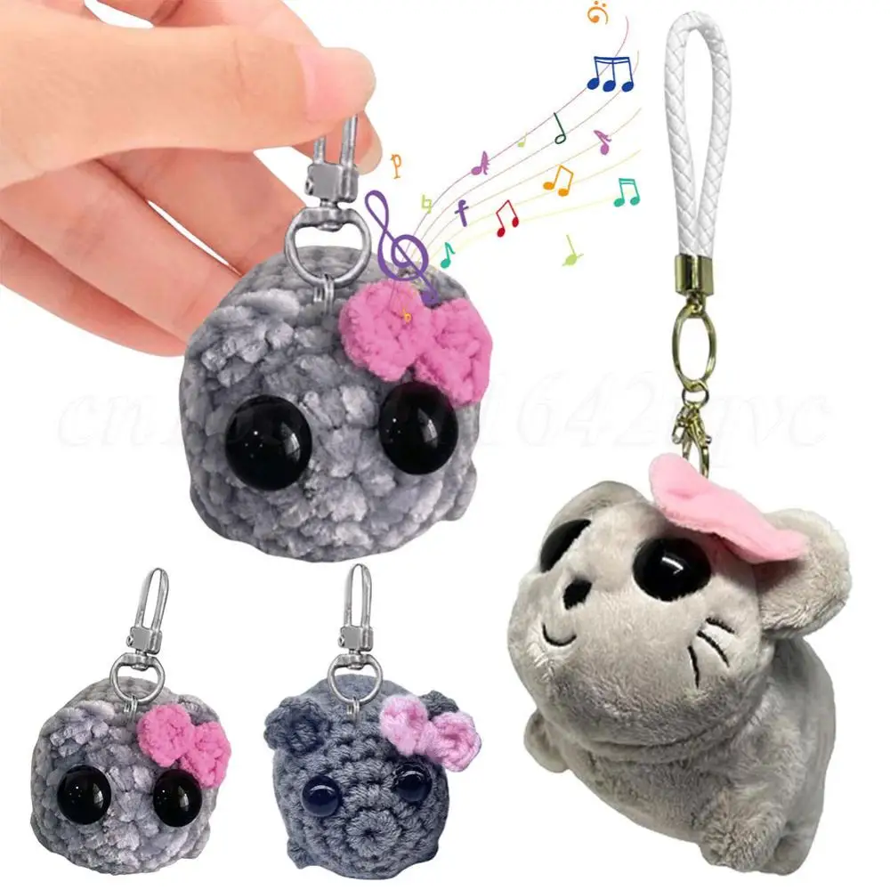 Sad Hamster Meme Sound Music Plush Toy Cute Hamster Plush Keychain Figure Soft Toy Stuffed Animal Doll Sad Hamster Key Chain