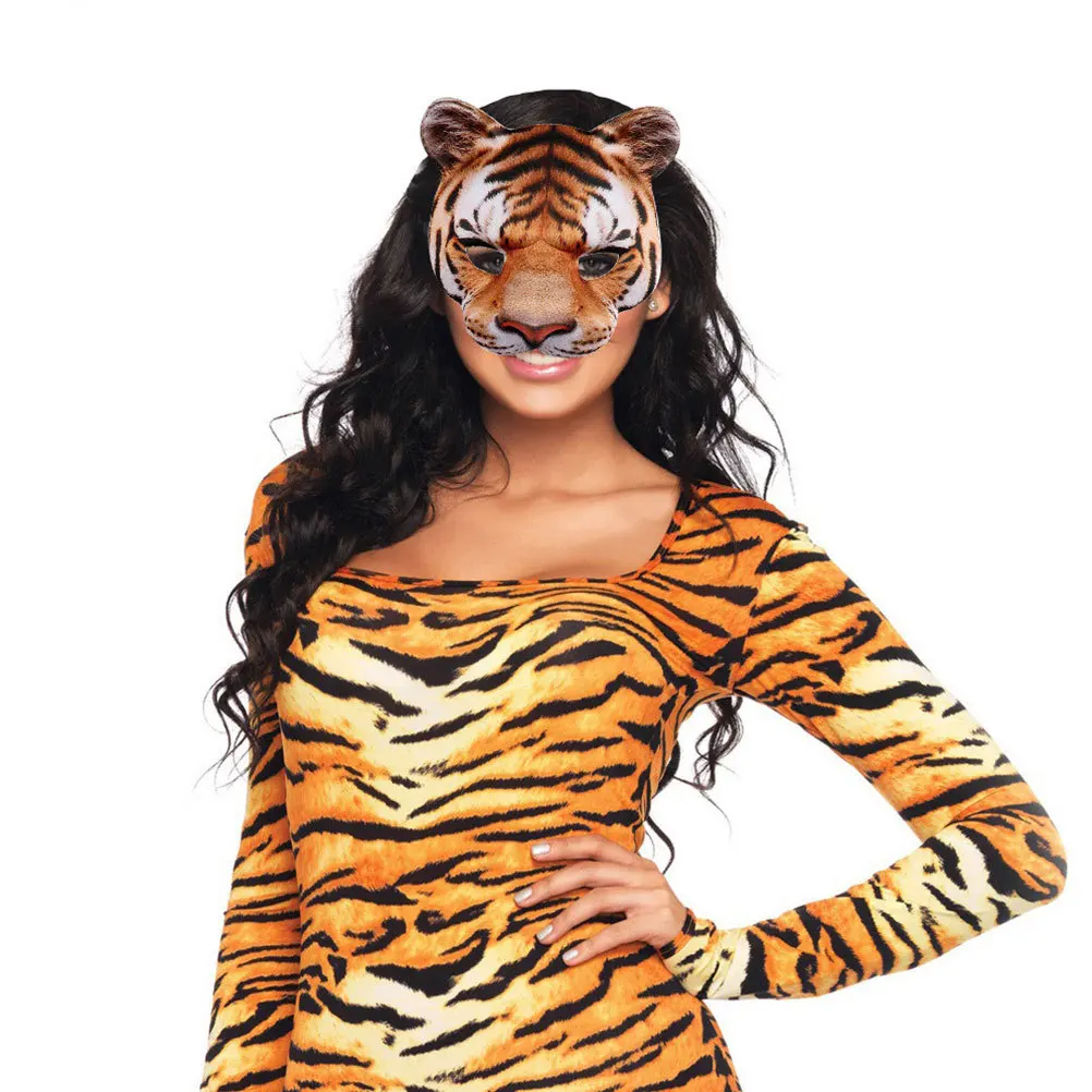 

2Pcs Realistic Tiger Masks Eva Material Animal Mask Cosplay Costume Halloween Party Face Mask Tiger Masks Animal Cosplay Props