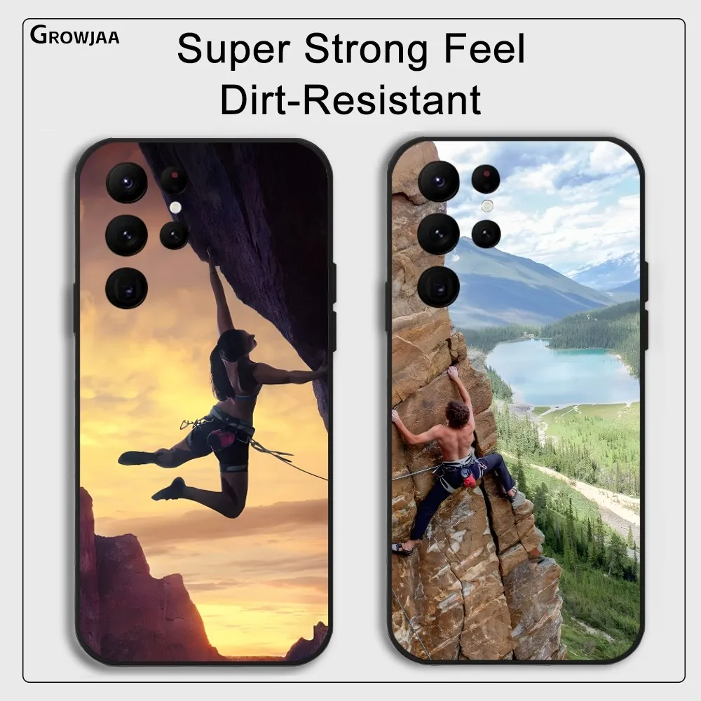 

Extreme Sports Rock Climbing Phone Case for Samsung Galaxy S24 Ultra S22 S23 Ultra S21 S20 5G Protective Silicone TPU Funda