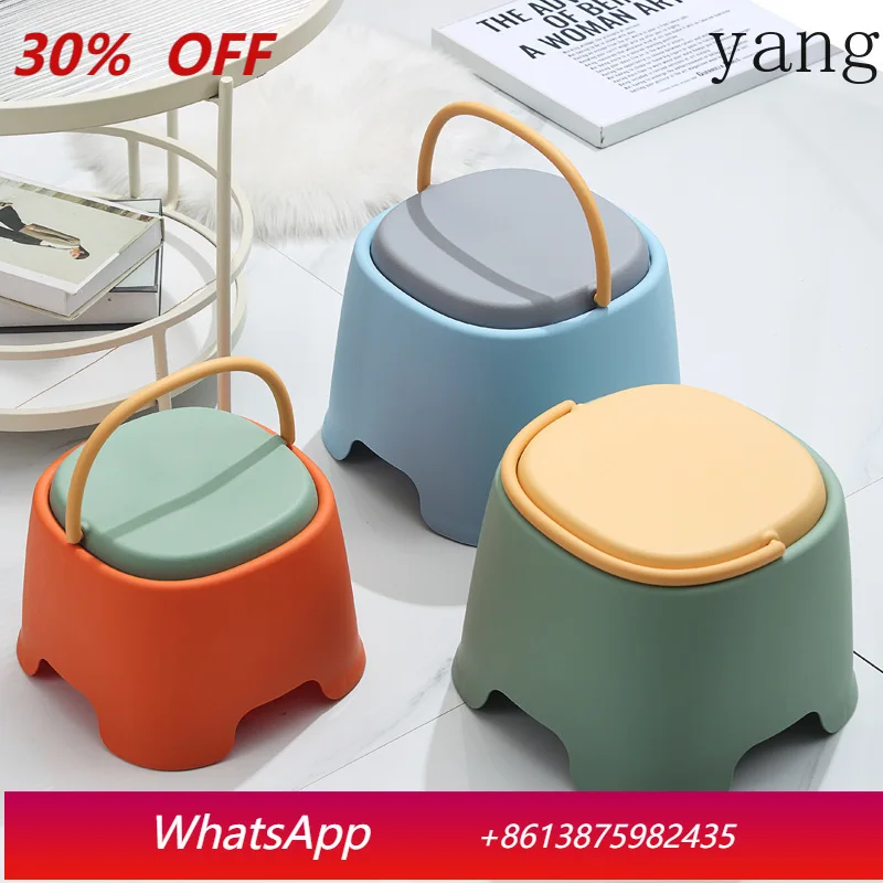 

LTT Household Carrying Handle Bench Non-Slip Bench Plastic Living Room Coffee Table Small Stool