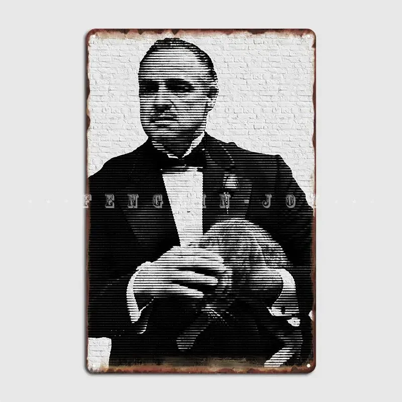 لافتة جدارية معدنية من Don Vito Corleone على شكل كهف للمطبخ، قم بإنشاء ملصقات لافتة من القصدير لتزيين الحائط