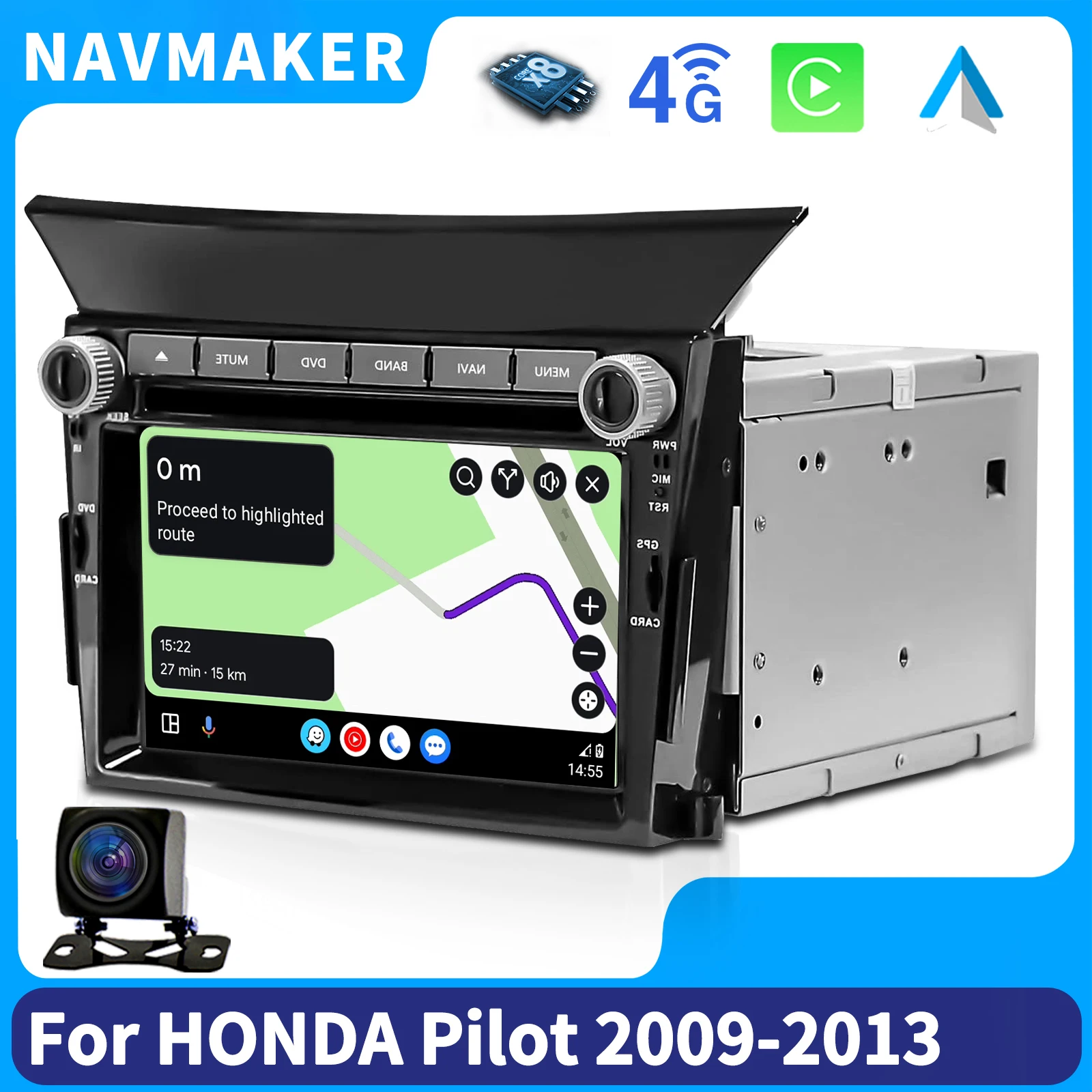 Stereo Para Honda Pilot Android Radio Screen Double Din DVD Multimedia Estero pantalla Head Unit 2009 2010 2011 Carplay Dash Kit