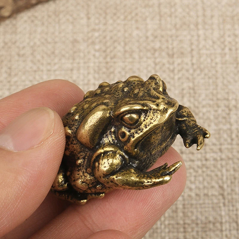 Feng Shui Brass Toad Money LUCKY Fortune Wealth Chinese Frog Toad Pi Xiu Turtle Coin Lucky Gift Tabletop Home Office Ornament