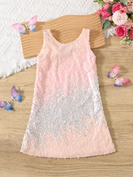 Child princess dress European and American flower child gradual sequin pompadour dress runway show dress girls dress