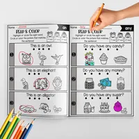 Sentence Writing&Reading Comprehension Workbook :Read–Trace–Write Sentences, Sight Words, Color & Circle, Cut&Paste, Sequencing 5