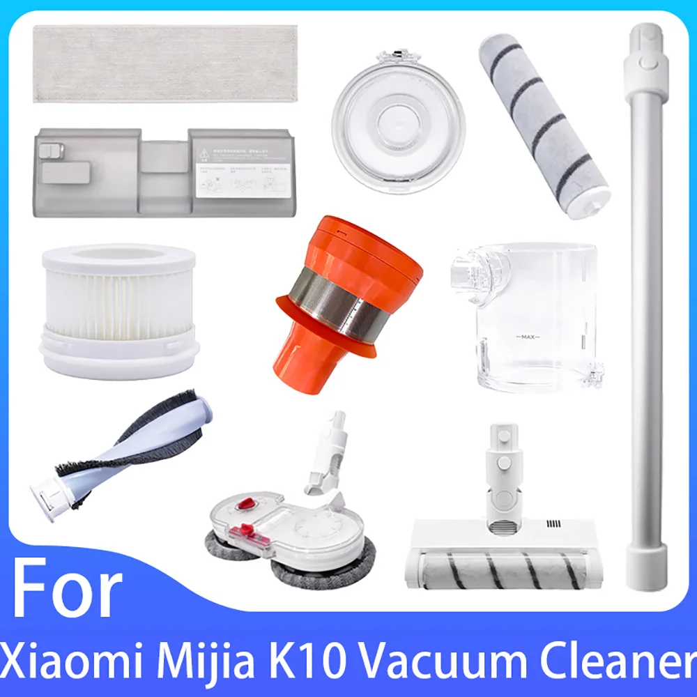 For Xiaomi Mijia K10 Handheld Vacuum Cleaner Accessories Dust Bin Water Tank Straight Rod Roller Brush Head Filter Mop Cloth