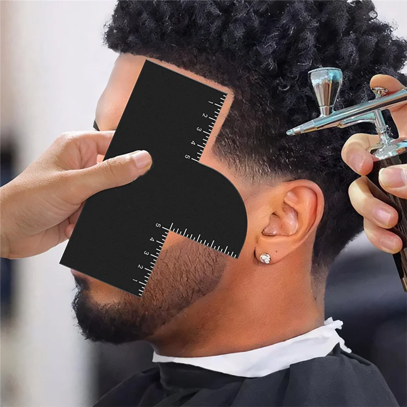 AT05-Enhancement Card For Barbers With Measurement Indicators Barber Hairline Shaping Tool And Color Sprays Edge Line Up Tool