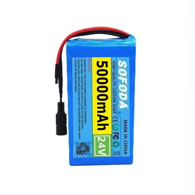 24V 7s2p 50Ah 18650 lithium-ion battery pack 29.4v 50000mah battery+charger