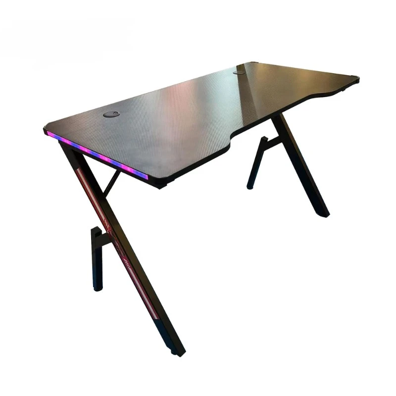 High Quality Escritorio Gamer Table RGB LED Bureau Gaming Black Game Computer Desk