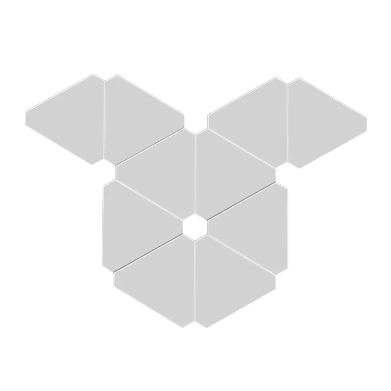 Painéis de luz quântica de emenda triangular - luz ambiente inteligente para jogos WiFi RGB para decoração de casa de fundo de TV