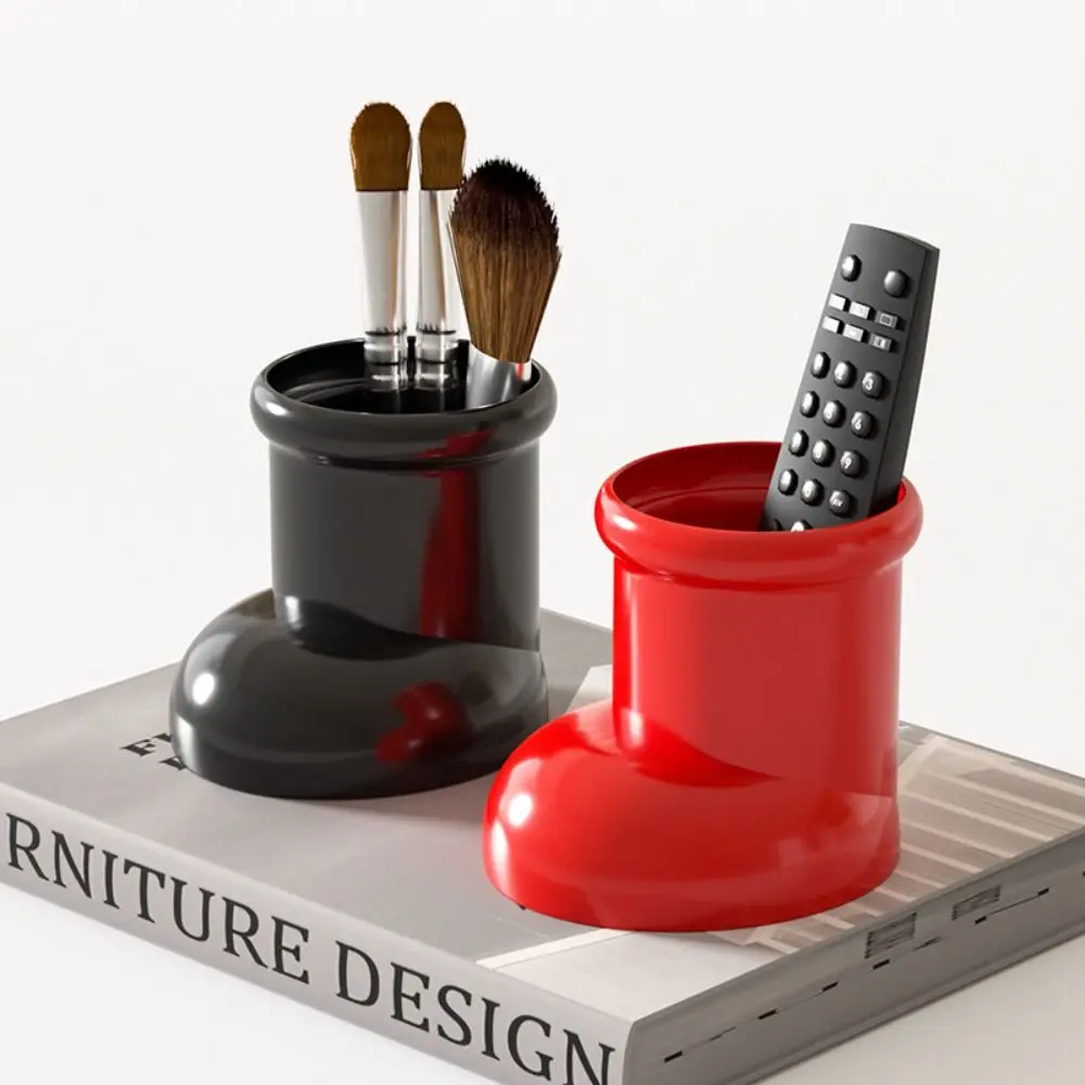 Creative Boot Shape Pen Container Plastic Decoration Desktop Storage Box Jar Ornament Decorative Storage Tank Home