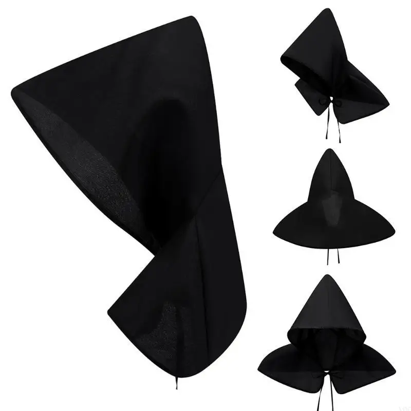 X4YC Medieval Short Cloak Halloween Shawl Shawl Hat Unisex Cape Gothic trajes cosplay Props elegantes