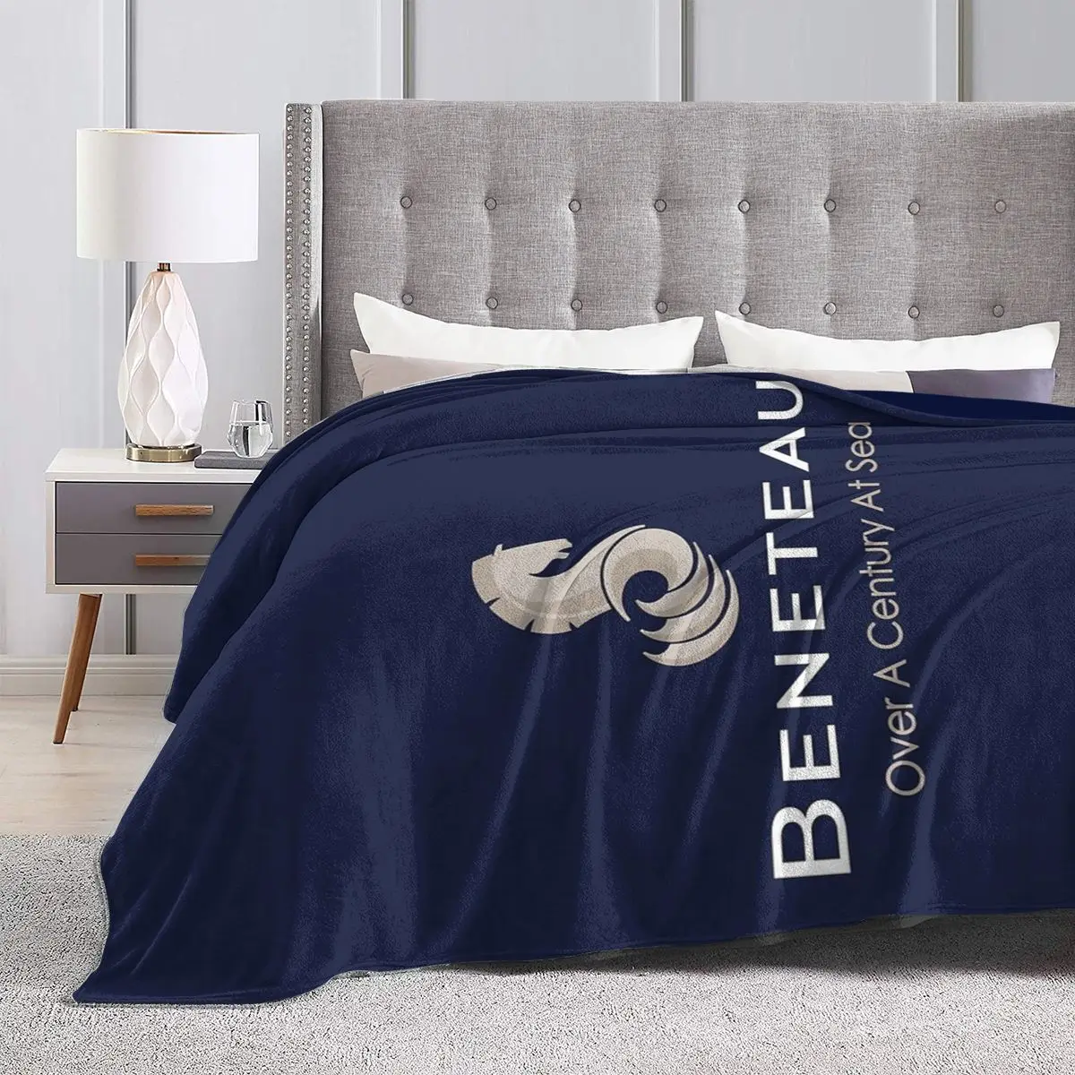 Beneteau Sailboat Sailing Yacht Blanket Soft Warm Flannel Throw Blanket Bedspread for Bed Living room Picnic Travel Home Sofa