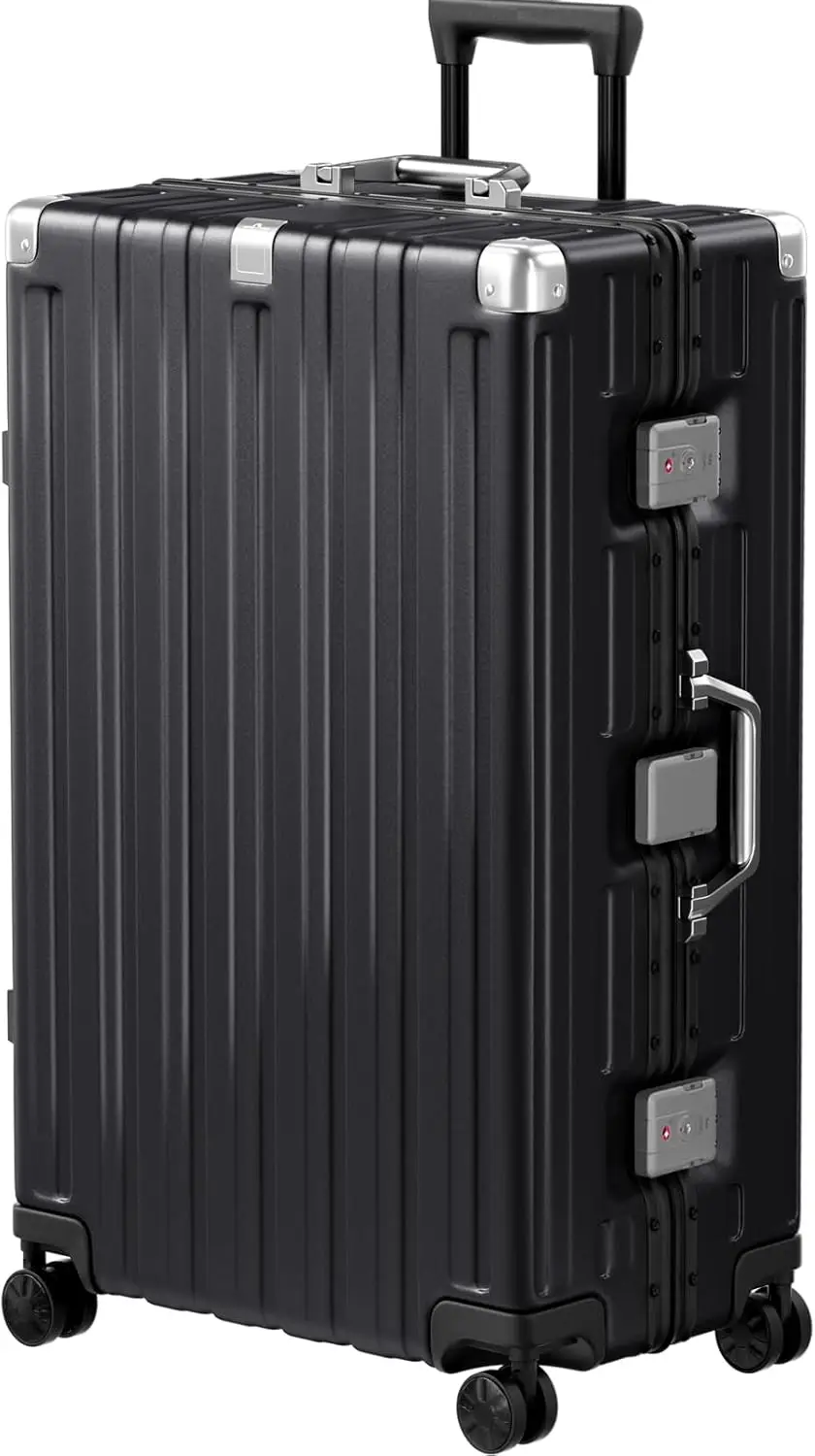 

28 Inch Aluminum Frame Luggage, Hard Shell PC+ABS, Spinner Wheels, TSA Lock, Checked Suitcase for Travel