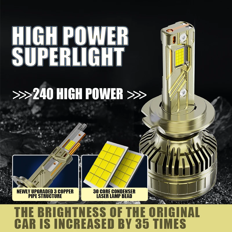 H4 H7 LED Headlight Bulbs Canbus H1 H8 H9 H11 9005 9006 9012 HB3 HB4 240W 126800LM Car Headlamp Turbo Light 12V