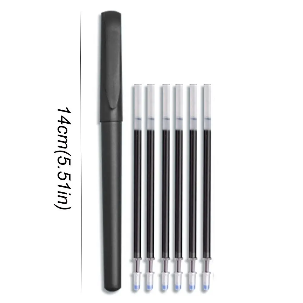 7 Pcs/Set Blue Ink Automatic Fade Pen Kit Refill Invisible Calligraphy Magic Pens Handwriting 0.5mm Ink Disappearing Pen