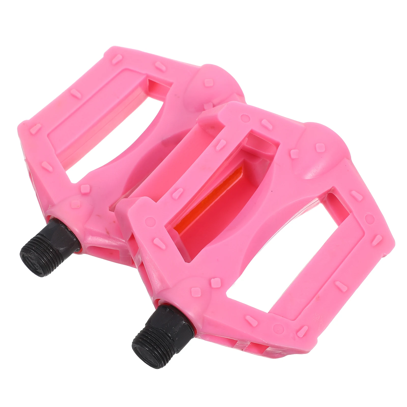

Childrens Bike Pedals Durable Plastic Iron Kids Replacement Foldable Bicycle Straps Antislip Grooves Stable Support Central Axle