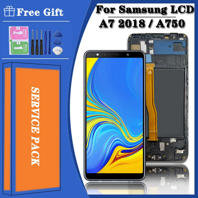Test For Samsung A7 (2018) LCD A750 A750F A750F/DS A750FN/DS LCD Display Touch Screen Digitizer A750 LCD Replacement