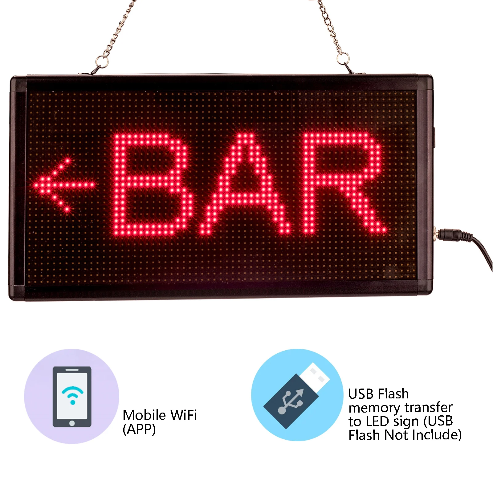 Leadleds LED Scrolling Sign WiFi and USB Control RGY Tri-Color Programmable Display Indoor Message Board Electronic Advertising