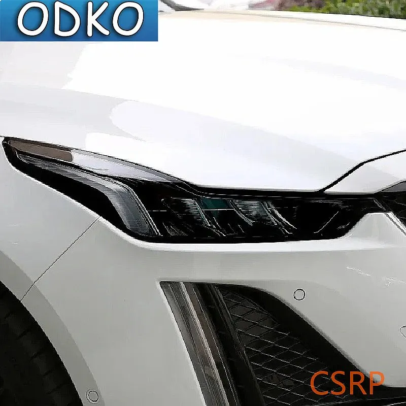 Car Headlight Protection Tint Film Smoke Black Transparent TPU Front Light Sticker For Cadillac Escalade CT4 CT5 CT6 Accessories