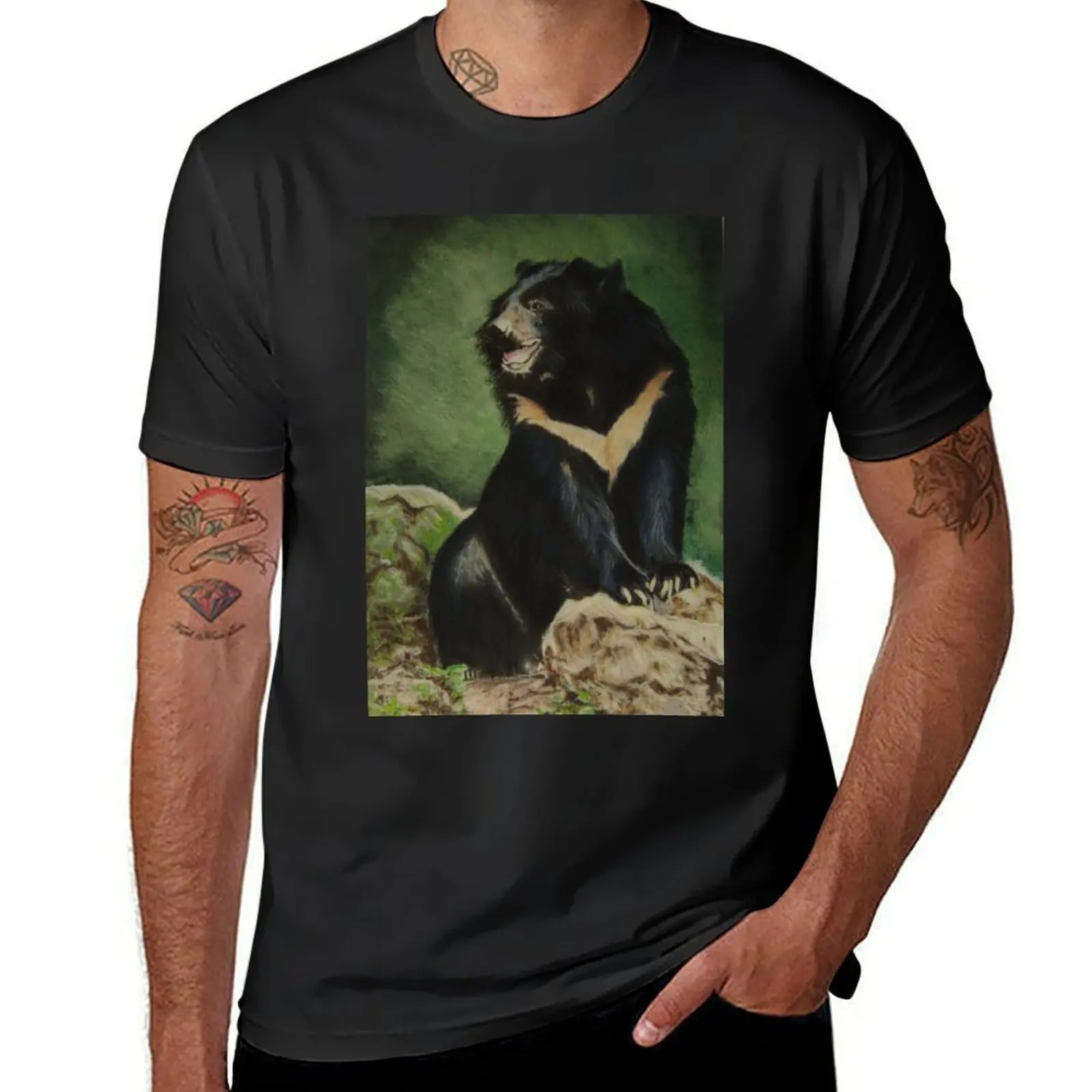 Sun Bear, Surveying........:o) T-Shirt customs design your own customizeds cute tops animal prinfor boys men workout shirt