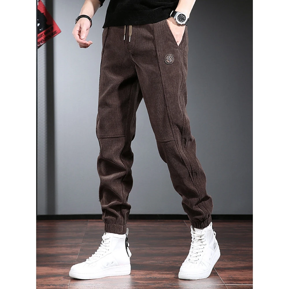 

Мужские повседневные брюки CINEMA KOALA, вельветовые свободные брюки на флисовой подкладке, осенне-зимние модные городские брюки с эластичной резинкой на талии