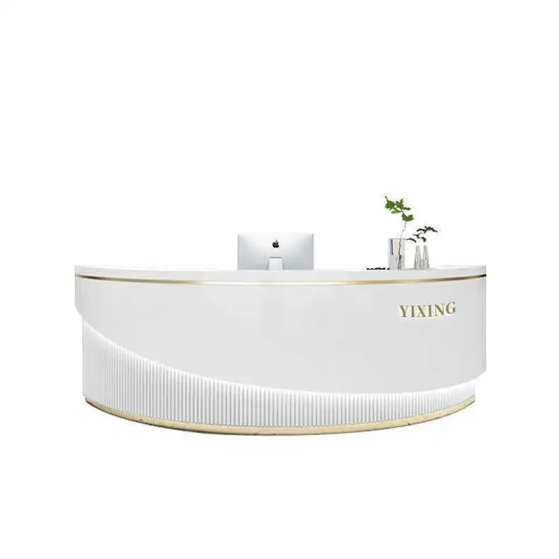 

Легкая роскошная изогнутая стойка регистрации салона красоты, современный магазин одежды, касса, счетчик компании