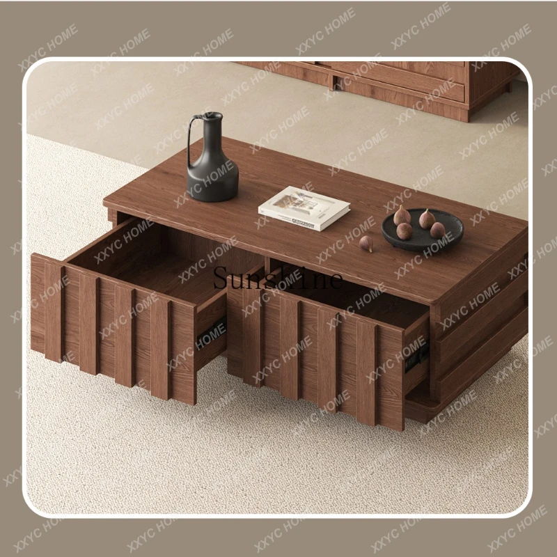 Floor-to-ceiling TV cabinet, living room and household antique solid wood integrated new product in