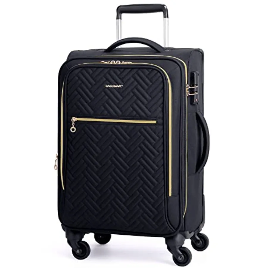 

BAGSMART Carry On Luggage 20 Inch Softside Expandable Suitcase with Spinner Wheels Lightweight Airline Approved Rolling Luggage