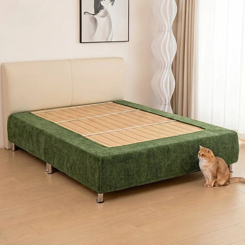 1 piece polyester fiber bed skirt old bed protective cover anti-cat-scratch bed frame dust cover hotel decorative bed cover.