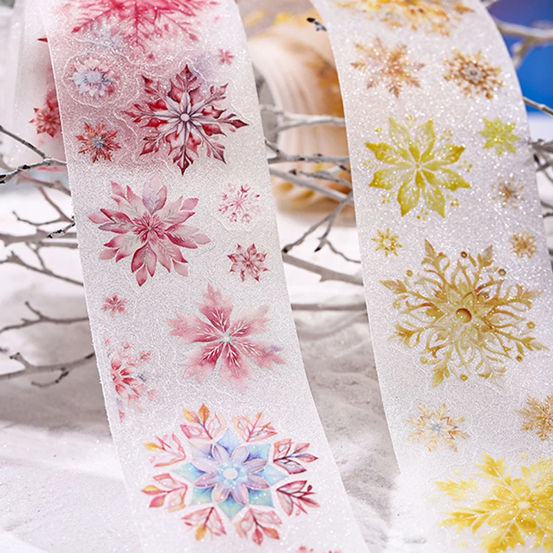 Mr. Paper 6Style 1Roll/bag Snow Falling Silent Glitter Sand PET Die Cut Tape DIY Handbook Scrapbook Phone Case Photo Frame