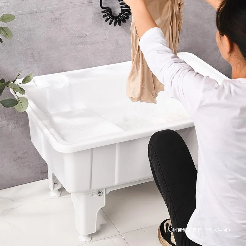 Mop pool, laundry pool, balcony, bathroom enlarged and thickened with rubbing board, sitting with short feet, laundry extended