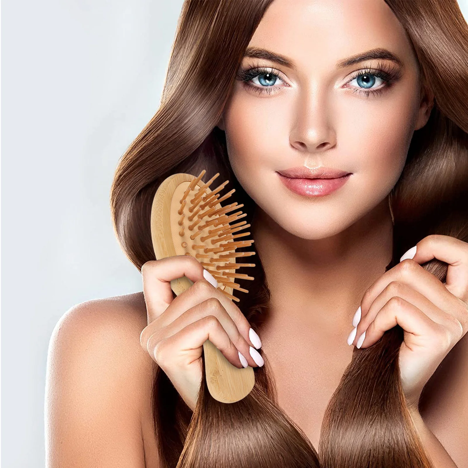 

2pcs Massage Portable Mini Airbag Combs Lightweight Wooden Styling Cushion Hairbrush Practical Household Travel Combs