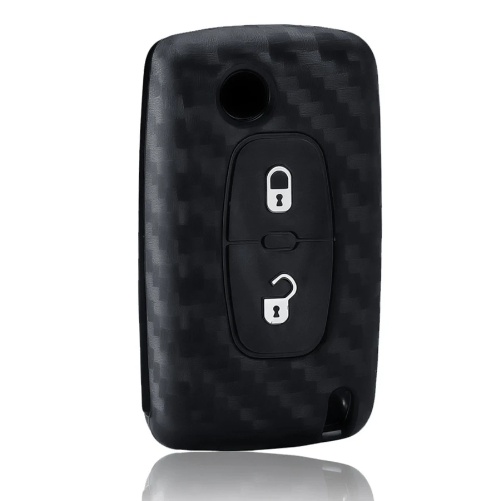 For Peugeot 206 308 3008 Expert Partner Citroen C3 Pluriel Picasso Berlingo Remote Silicone 2 3Button Key Ring Cover Case Holder