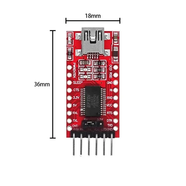 1Pcs FT232RL FTDI USB 3.3V 5.5V to TTL Serial Adapter Module for Arduino FT232 pro Mini USB to TTL 232 Serial Communication