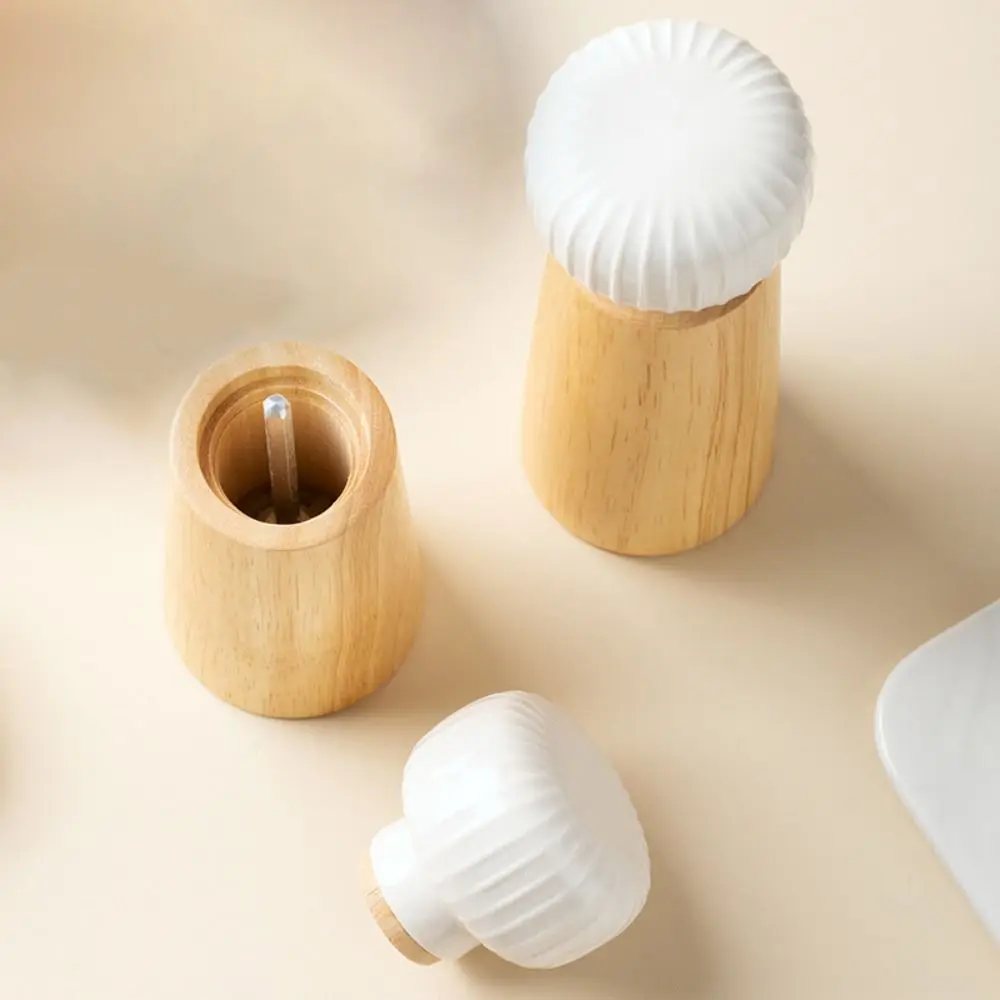 Manual Pepper Salt Grinder Oak Refillable Pepper Salt Grinding Bottle Adjustable Particle Size Ceramic Core Pepper Mill Pasta