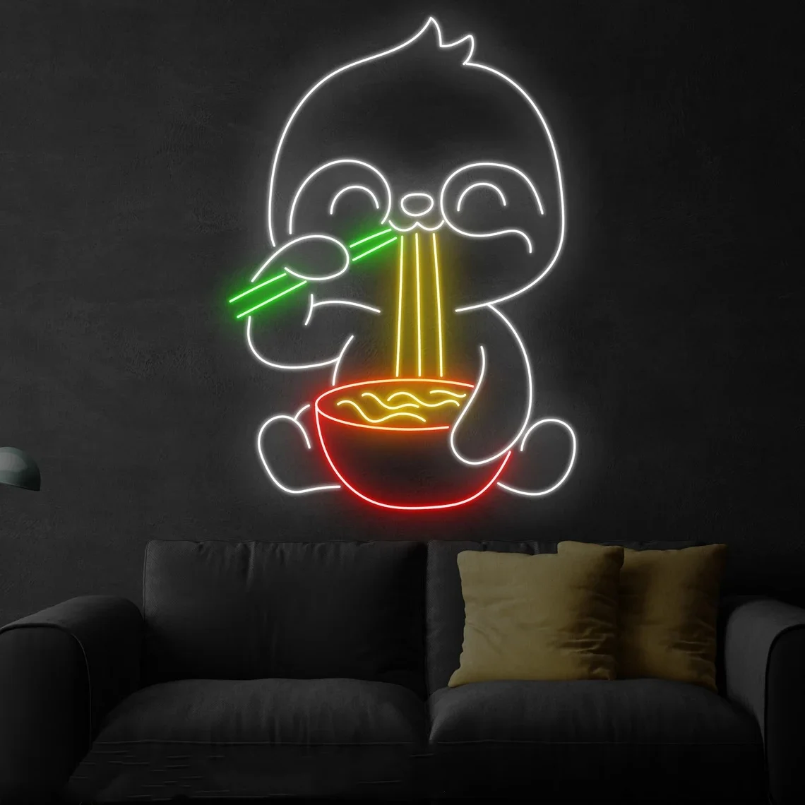 

Sloth Ramen Neon Sign Custom Neon Sign Ramen Restaurant Decor Noodles Store Wall Art Ramen Lover Gifts