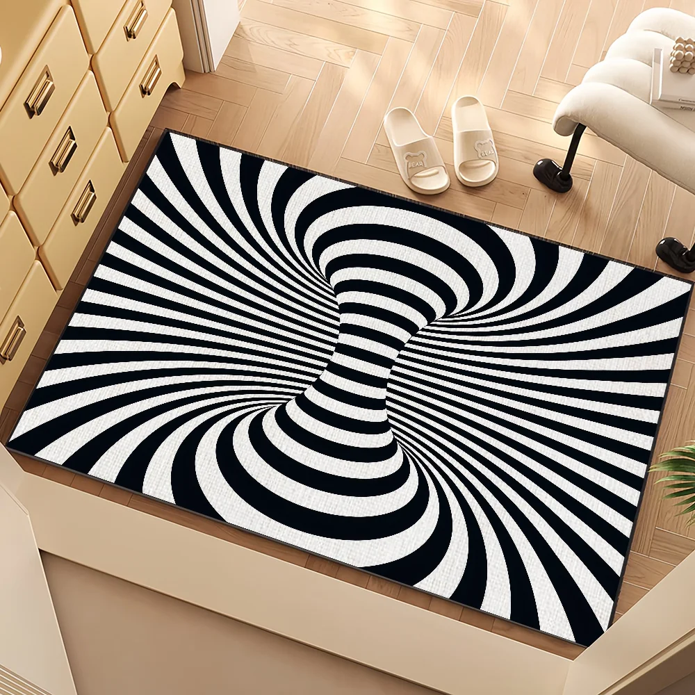 

Art 3D Vortex Illusion small carpet For House Bedroom Decoration Kitchen Bath Super Absorbent Rug Carpet Foot Non-slip