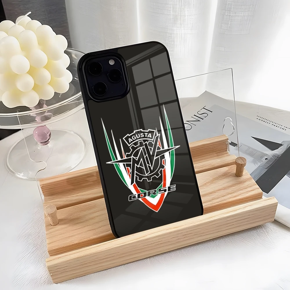 Motorcycle MVAgusta Phone Case Silicone PC+TPU Case For IPhone 16 15 14 11 12 15 13 Pro Max 8 7 6 Plus X SE XR Hard Shell Fundas