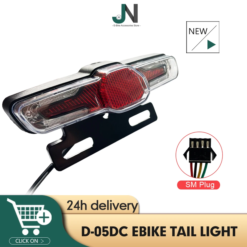 

Ebike D-05DC Tail Light 24V-72V ABS Plastic Rearlight with SM Plug For Electric Bicycle Hub Motor Kits Turn signal taillight