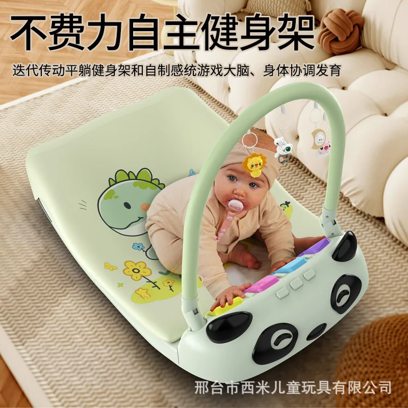 Multifunctional rocking chair fitness rack crawling mat baby pedal piano 0-1 year old baby educational music early view 2