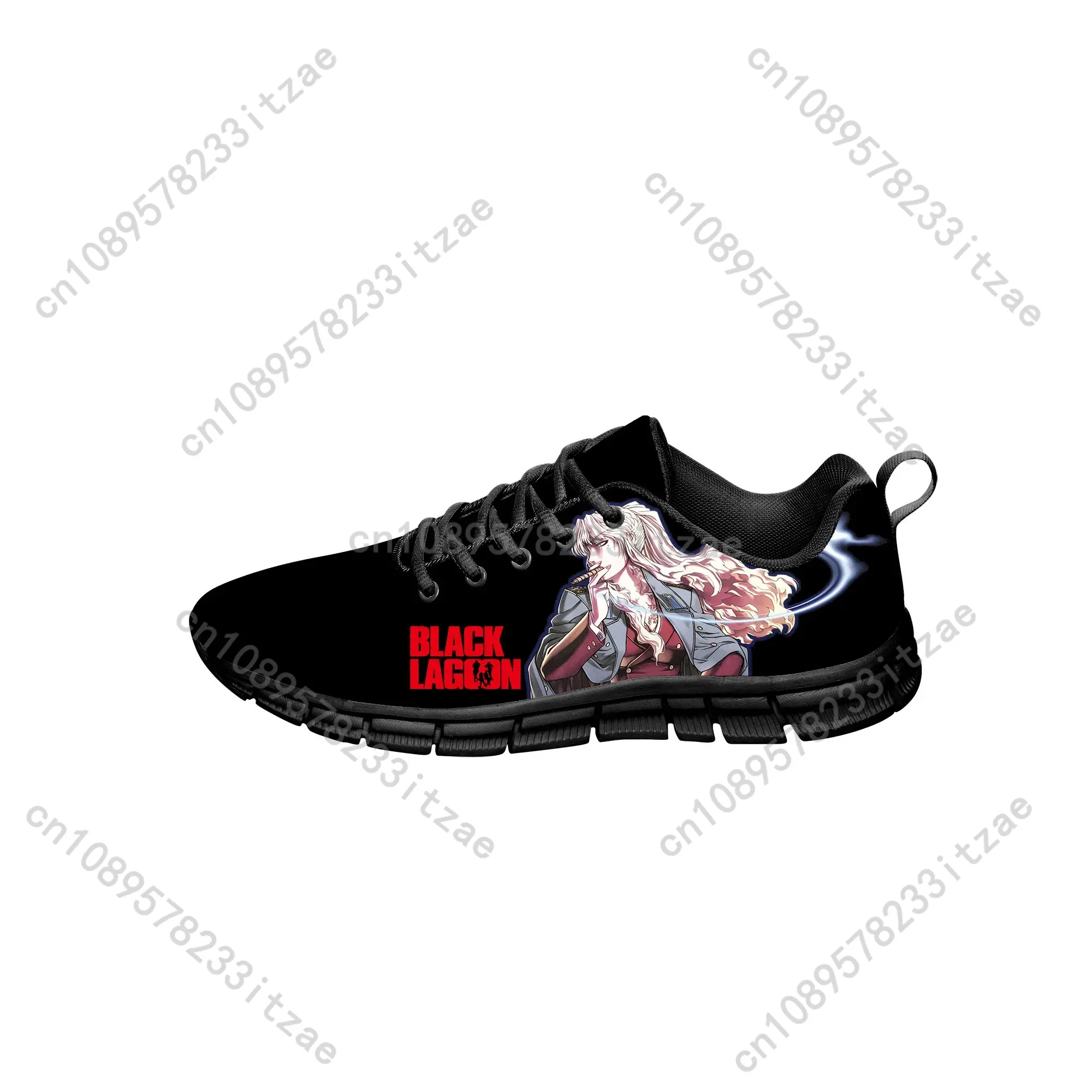 Anime Black Lagoon Black Sports Shoes Mens Womens Teenager Kids Children Sneakers Custom High Quality Couple Black Casual Shoe