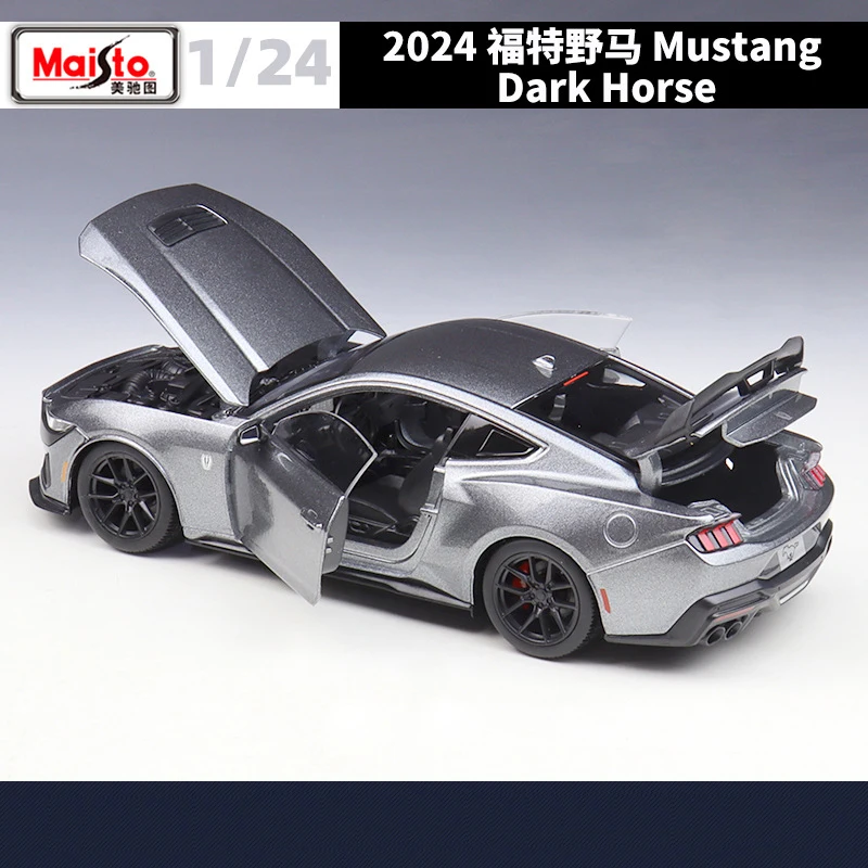 1:24 Mustang Dark Horse 2024 Alloy Sports Car Model Diecast Metal Muscle Vehicles Car Model Simulation Collection Kids Toys Gift