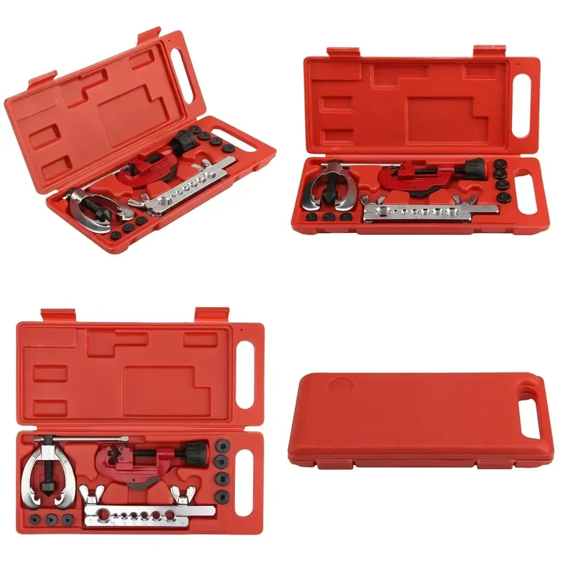For 10PCS Copper Brake Fuel Pipe Repair Double Flaring Dies Tool Set Clamp Kit Tube Cutter Automotive Tubing Bender