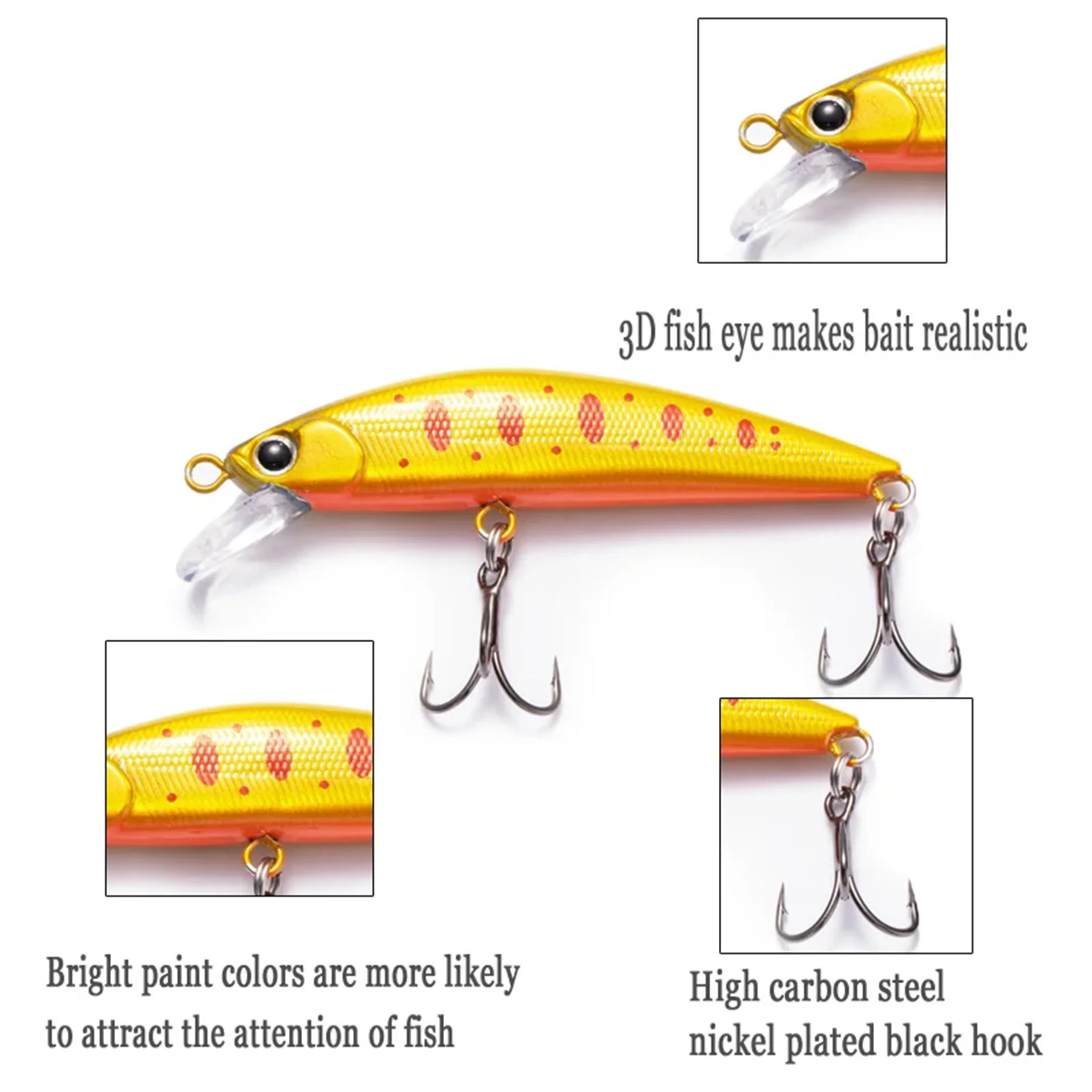 1Pcs Sinking Minnow Fishing Lure Multi-Functional Lure Bait for Long-Distance Casting Slow Sinking Freshwater Bass, Redfish, Rainbow Trout