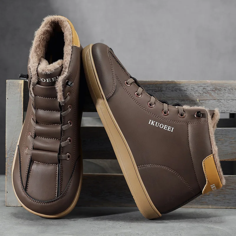 Brand New Winter Boots For Men‘s Snow BareFoot Outdoor Non-slip Warm Fur Casual Sneakers Plus Size Men Ankle Boots Hiking Shoes